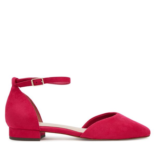 Półbuty Tamaris. Czerwone półbuty Tamaris, bez wzorów, bez obcasa, na płaskiej podeszwie, bez zapięcia. Za 199,99 zł.