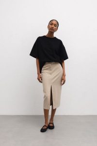 Długa spódnica w paski w kolorze BEIGE TONE- RADIANCE-XL. Brązowe spódnice Marsala, na co dzień, xl, bez wzorów, z poliesteru, eleganckie, maxi. W wyprzedaży za 79,96 zł.
