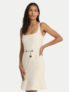 Lauren Ralph Lauren Sukienka letnia 250933462003 Écru Slim Fit. Kombinezony Lauren Ralph Lauren, na lato, bez wzorów, z syntetyku, bez kołnierzyka, bez ramiączek. Za 469,00 zł.