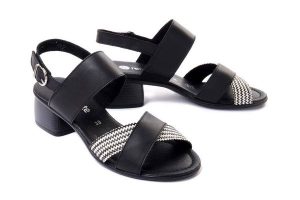 RIEKER REMONTE R8767-00 black combination, sandały damskie. Czarne sandały Rieker Remonte, bez wzorów, bez obcasa, na obcasie, bez zapięcia. Za 159,95 zł.