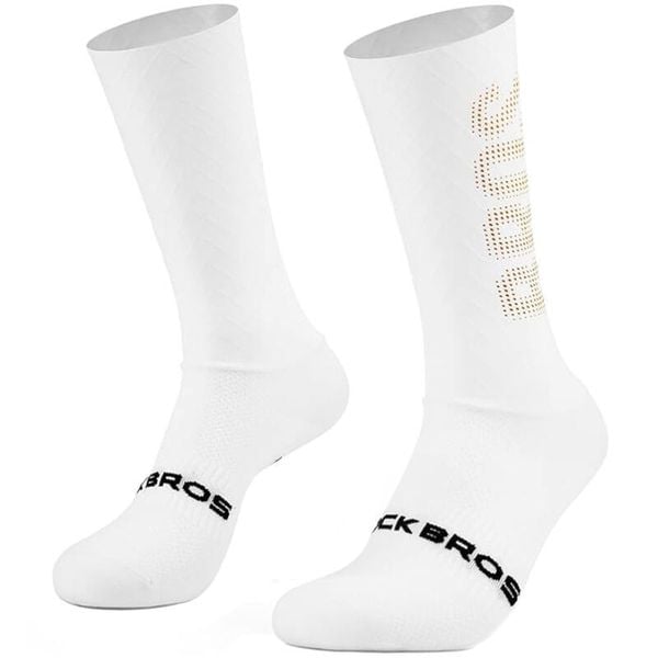 Skarpetki rowerowe dla dorosłych kompresyjne Rockbros RB9006 aero. Białe skarpetki ROCKBROS, bez wzorów. Za 69,00 zł.
