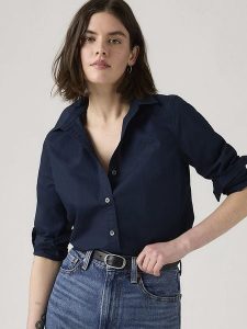 Levi's Koszula w kolorze granatowym rozmiar: XS. Niebieskie koszule Levi's®, s, bez wzorów, z bawełny, bez kołnierzyka, bez ramiączek. Za 189,95 zł.