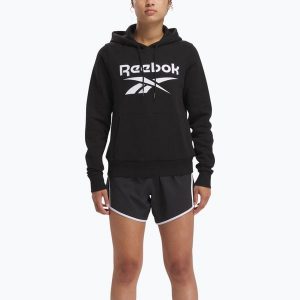 Bluza damska Reebok Identity Big Logo Fleece. Czarne bluzy Reebok, bez wzorów, bez kaptura. Za 179,99 zł.