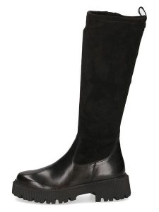 Caprice Skórzane kozaki w kolorze czarnym rozmiar: 42. Czarne kozaki Caprice, na zimę, bez wzorów, ze skóry, bez obcasa, bez zapięcia. Za 284,82 zł.