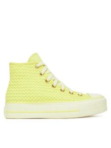 Converse Trampki Chuck Taylor All Star Lift Platform Knit A14967C Żółty. Żółte trampki Converse, bez wzorów, z materiału, bez zapięcia. Za 289,99 zł.
