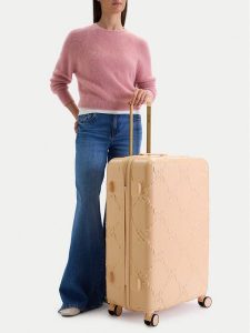Nine West Walizka duża CEO-NW-L-006-09 BEIGE Różowy jasny. Czerwone walizki Nine West, bez wzorów, z tworzywa sztucznego, duże. Za 399,99 zł.