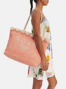Roxy Torebka CWBEO-ROXY-L-003-09 Różowy. Czerwone shopper bag Roxy, bez wzorów, bez dodatków. Za 119,99 zł.