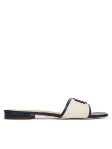 LAUREN RALPH LAUREN Klapki Everley Sld2 802P04395001 Écru. Białe klapki Lauren Ralph Lauren, bez wzorów, z materiału, bez obcasa. Za 496,58 zł.