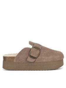 Badura Klapki TS6207-02 Szary. Szare klapki Badura, bez wzorów, ze skóry, bez obcasa. Za 139,99 zł.