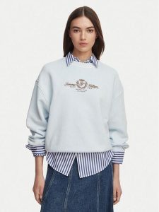 Tommy Hilfiger Bluza Crest Embroidery WW0WW48733 Niebieski jasny Relaxed Fit. Niebieskie bluzy TOMMY HILFIGER, s, bez wzorów, z bawełny, bez kaptura. Za 397,99 zł.