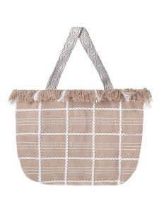 BLE Shopper bag w kolorze beżowym - 47 x 32 x 10 cm rozmiar: onesize. Brązowe shopper bag BLE, bez wzorów, z materiału, na ramię, bez dodatków. Za 49,95 zł.