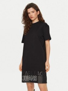 Karl Lagerfeld Jeans Sukienka codzienna A1W13015 Czarny Relaxed Fit. Czarne kombinezony Karl Lagerfeld Jeans, m, bez wzorów, z bawełny, bez kołnierzyka, bez ramiączek. Za 239,99 zł.