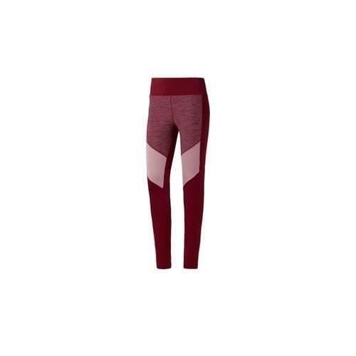 Spodnie sportowe damskie Reebok US Melange Tight. Czerwone spodnie dresowe Reebok, bez wzorów. Za 256,00 zł.