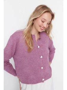 Trendyol Kardigan w kolorze fioletowym rozmiar: S. Różowe kardigany Trendyol. Za 52,30 zł.