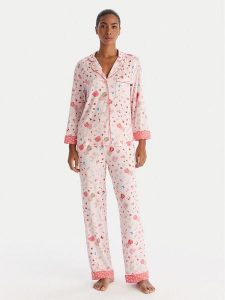 Kate Spade Piżama KSI82772 Różowy Regular Fit. Czerwone piżamy Kate Spade, bez wzorów, z syntetyku, bez ramiączek. Za 559,99 zł.