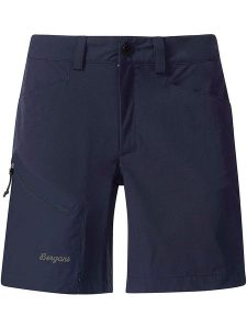 Bergans Szorty funkcyjne w kolorze granatowym rozmiar: 34. Niebieskie spodenki sportowe Bergans, bez wzorów, z materiału, z podwyższonym stanem, outdoorowe. Za 144,92 zł.
