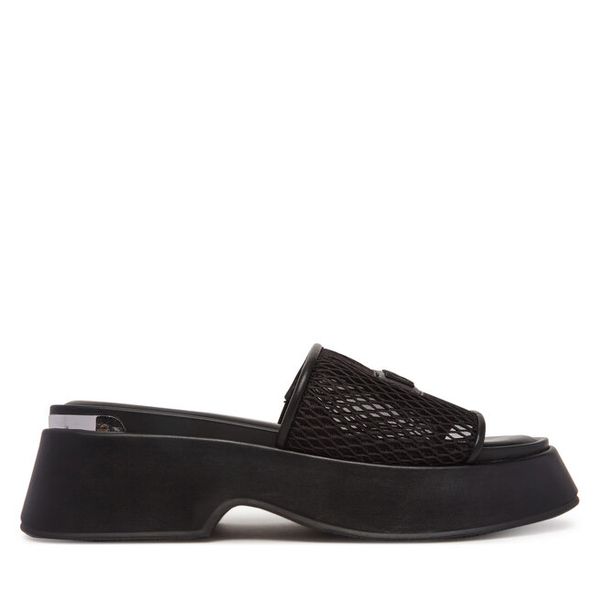 Klapki DKNY. Czarne klapki DKNY, bez wzorów, bez obcasa. Za 479,99 zł.