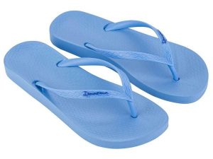 Japonki damskie Ipanema Anat Colors. Niebieskie klapki Ipanema, bez wzorów, z materiału, bez obcasa. Za 52,99 zł.