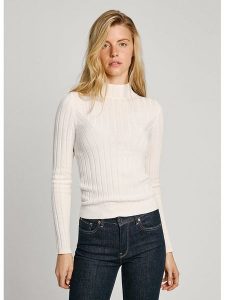 Pepe Jeans Koszulka w kolorze kremowym rozmiar: L. Brązowe bluzki Pepe Jeans, l, bez wzorów, z jeansu, bez kołnierzyka, bez ramiączek. Za 140,53 zł.