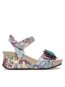 Laura Vita Sandały Barry 36 Fioletowy. Fioletowe sandały LAURA VITA, bez wzorów, ze skóry, bez obcasa, na koturnie, bez zapięcia. Za 439,99 zł.