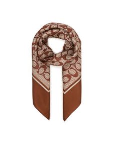 Coach Chusta 29C2755 Brązowy. Brązowe apaszki i chusty Coach, bez wzorów, z jedwabiu. Za 399,99 zł.