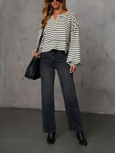 Milan Kiss Sweter w kolorze kremowo-czarnym rozmiar: L. Brązowe swetry oversize Milan Kiss, l, bez wzorów, bez ramiączek. Za 158,10 zł.
