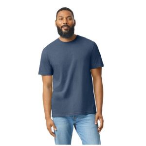 Koszulka Unisex Dla Dorosłych Softstyle CVC. Białe bluzki GILDAN, xl, bez wzorów, sportowe, bez kołnierzyka, bez ramiączek. Za 38,99 zł.