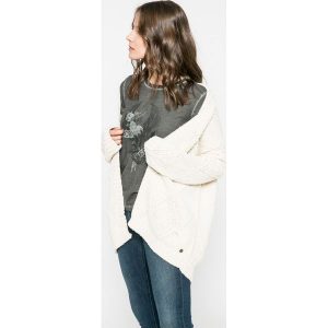 Pepe Jeans - Kardigan. Szare kardigany marki Pepe Jeans, z bawełny, z krótkim rękawem. W wyprzedaży za 239,90 zł.