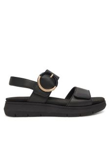 Remonte Sandały CEO-D2K50-00 Czarny. Czarne sandały Remonte, bez wzorów, z materiału, bez obcasa, na płaskiej podeszwie, bez zapięcia. Za 369,99 zł.