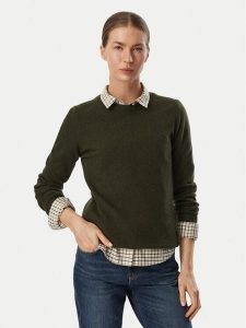 Barbour Sweter Pendle LKN1075OL75 Zielony ciemny Regular Fit. Zielone swetry klasyczne Barbour, z bawełny, bez kołnierzyka. Za 549,99 zł.