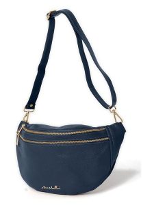 Anna Morellini Skórzana saszetka "Lorenza" w kolorze granatowym - 36 x 22,5 x 12 cm rozmiar: onesize. Niebieskie nerki i saszetki Anna Morellini, bez wzorów, z materiału. Za 260,99 zł.