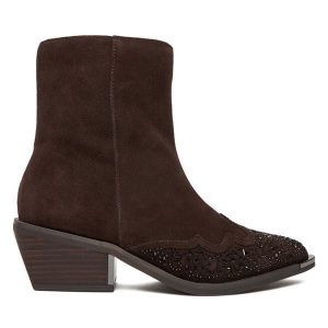 Kowbojki Alma En Pena. Brązowe botki Alma en Pena, bez wzorów, bez obcasa, na słupku, bez zapięcia. Za 569,99 zł.