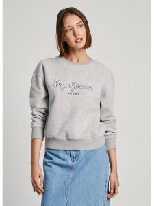 Pepe Jeans Bluza w kolorze jasnoszarym rozmiar: XL. Szare bluzy Pepe Jeans, xl, bez wzorów, z bawełny, bez kaptura. Za 149,31 zł.