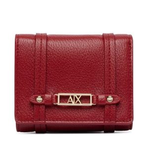 Portfel Armani Exchange. Czerwone portfele Armani Exchange, bez wzorów. Za 329,99 zł.