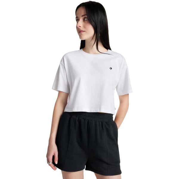 Koszulka damskie Converse Sporty Boxy T Shirt. Białe koszulki sportowe Converse, bez wzorów, z bawełny, bez ramiączek. Za 190,00 zł.
