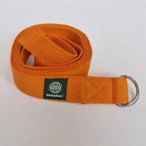 Pasek do jogi z bawełny organicznej Samarali. Brązowe paski SAMARALI, bez wzorów, z bawełny, sportowe. Za 99,00 zł.
