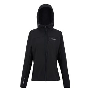 Kurtka Damska Ossek Soft Shell. Czarne kurtki Regatta, bez wzorów, bez kaptura. Za 203,99 zł.