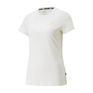 Damska Koszulka Z Haftem Essential. Brązowe bluzki Puma, bez wzorów, sportowe, bez kołnierzyka, bez ramiączek. Za 120,99 zł.