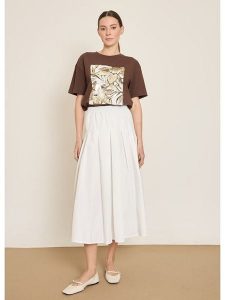 BGN Spódnica w kolorze kremowym rozmiar: 34. Brązowe spódnice BGN, na imprezę, bez wzorów, midi. Za 121,99 zł.