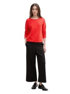 TOM TAILOR Denim Bluza w kolorze czerwonym rozmiar: XS. Czerwone bluzy TOM TAILOR DENIM, xs, bez wzorów, z bawełny, bez kaptura. Za 65,23 zł.