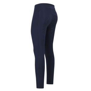 Damskie legginsy jeździeckie z pełną przyczepnością Euro-Star Empower. Niebieskie legginsy EURO-STAR, bez wzorów, ze skóry. Za 338,00 zł.