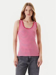 United Colors Of Benetton Top 30YSDH010 Różowy Regular Fit. Czerwone topy United Colors of Benetton, l, bez wzorów, z bawełny, bez kołnierzyka, bez ramiączek. Za 39,99 zł.
