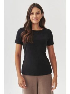 TATUUM Koszulka "Mikaja" w kolorze czarnym rozmiar: M. Czarne bluzki Tatuum, m, bez wzorów, bez kołnierzyka, bez ramiączek. Za 118,28 zł.