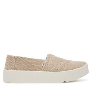 Półbuty Toms. Brązowe półbuty Toms, bez wzorów, bez obcasa, na płaskiej podeszwie, bez zapięcia. Za 199,99 zł.