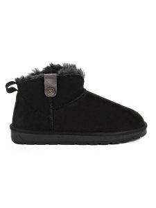 ISLAND BOOT Botki "Ifza" w kolorze czarnym rozmiar: 40. Czarne botki Island Boot, z aplikacjami, z materiału, z okrągłym noskiem, bez obcasa, bez zapięcia. Za 162,49 zł.