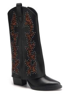 C'M Kozaki w kolorze czarno-jasnobrązowym rozmiar: 38. Brązowe kozaki C'M, na zimę, bez wzorów, bez obcasa, bez zapięcia. Za 217,99 zł.