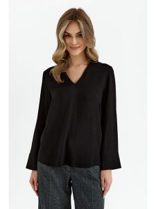 Stylove Bluzka w kolorze czarnym rozmiar: XL. Czarne bluzki Stylove, xl, bez wzorów, z wiskozy, bez kołnierzyka, bez ramiączek. Za 162,49 zł.