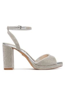 Aldo Sandały Alluring 13918870 Srebrny. Szare sandały ALDO, bez wzorów, ze skóry, bez obcasa, na słupku, bez zapięcia. Za 499,99 zł.