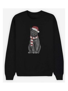 WOOOP Bluza "Xmas Cat" w kolorze czarnym rozmiar: XL. Czarne bluzy Wooop, xl, bez wzorów, bez kaptura. Za 79,03 zł.