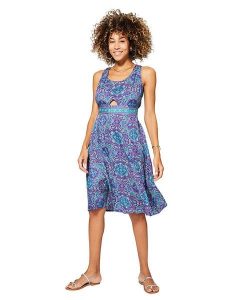 Ipanima Sukienka w kolorze fioletowo-niebieskim rozmiar: 34-40. Niebieskie sukienki Ipanima, bez wzorów, bez kołnierzyka, bez ramiączek, midi, rozkloszowane. Za 65,99 zł.